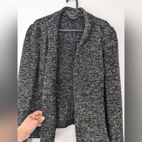 Emporio Armani Women's Black and White Wool Blend Jacket ~ Size 42 - Picture 5 of 10